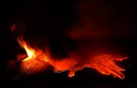 Lava spewed from a crater of the giant E