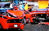 Giappone: incredibile incidente distrugge diverse Ferrari, il video