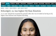 La 12enne col quoziente intellettivo maggiore di quello di Einstein