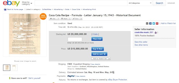 Coca cola su eBay