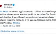 Metro Roma, chiuse le stazioni di Barberini e Spagna