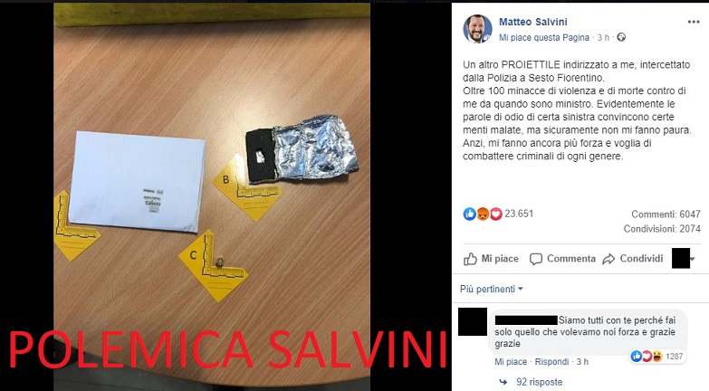 Proiettile per Salvini