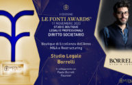 Allo Studio Legale Borrelli il prestigioso premio Le Fonti Awards 2020