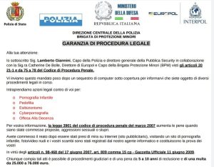 email dalla Polizia Giudiziaria